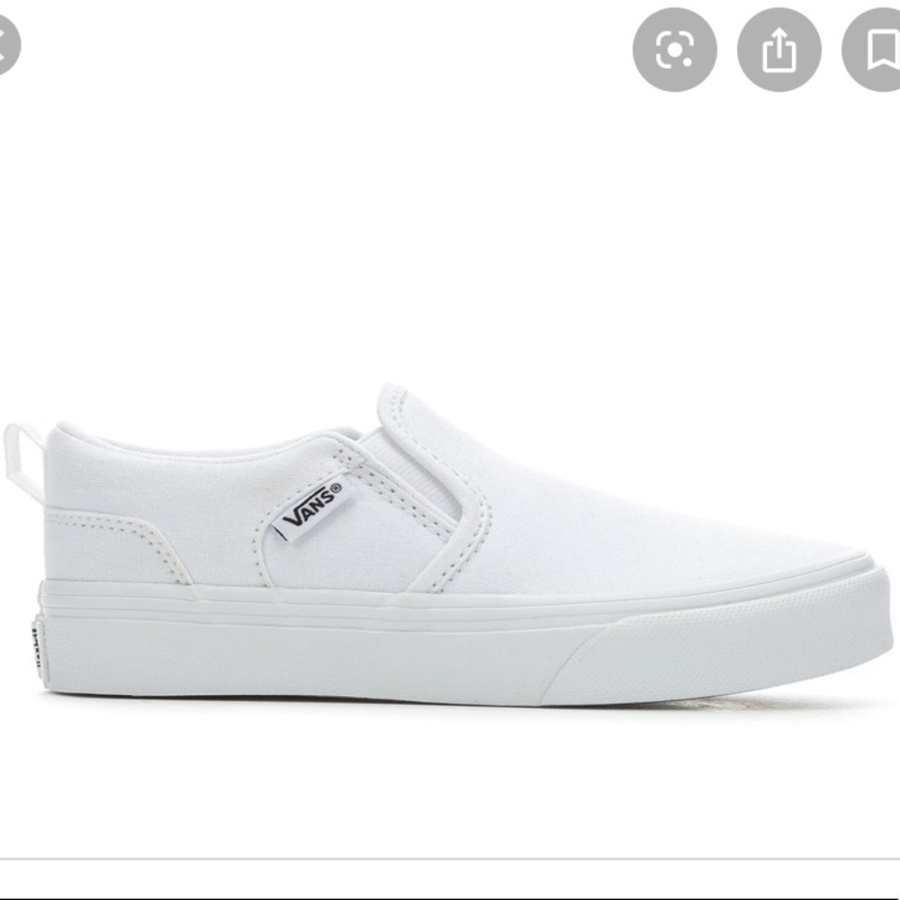 White slip on vans